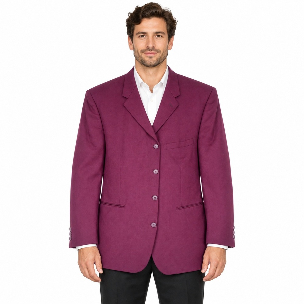 VTG Karl Kani Blazer Men 46 Magenta 100% Wool 4-Button Vintage 90s Hip Hop Urban